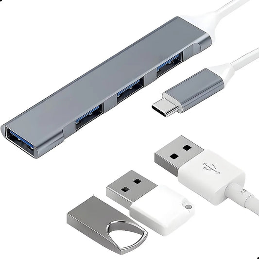Hub Usb Tipo C 4 Puertos Adaptador Convertidor Otg Usb 3.0