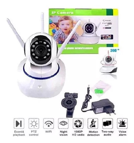 Cámara Ip Wifi 3 Antenas