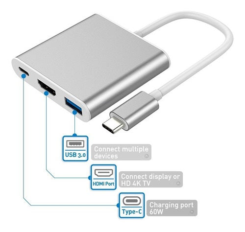 Convertidor Tipo C 3 En 1