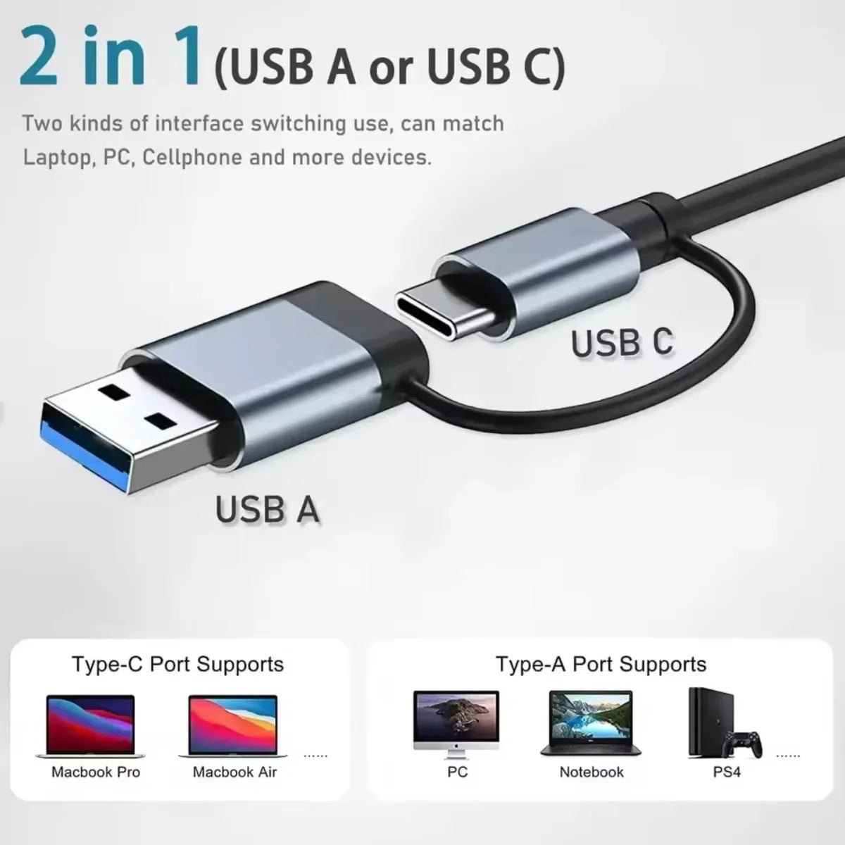 Adaptador Tipo C/usb 8 En 1