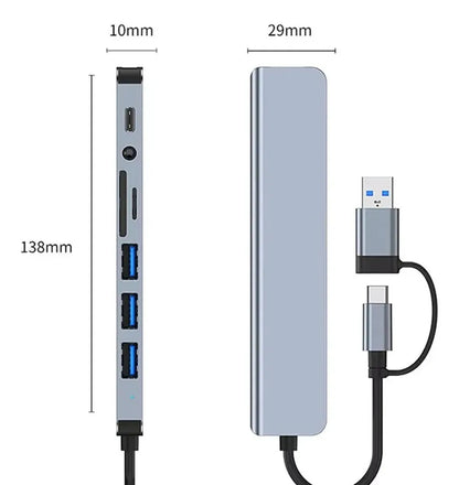 Adaptador Tipo C/usb 8 En 1