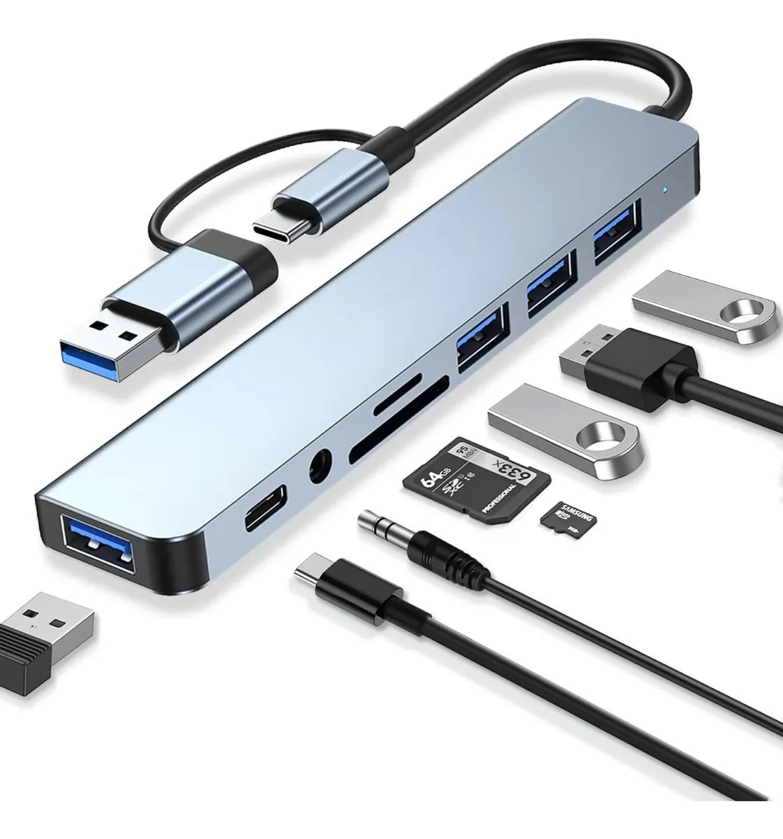 Adaptador Tipo C/usb 8 En 1