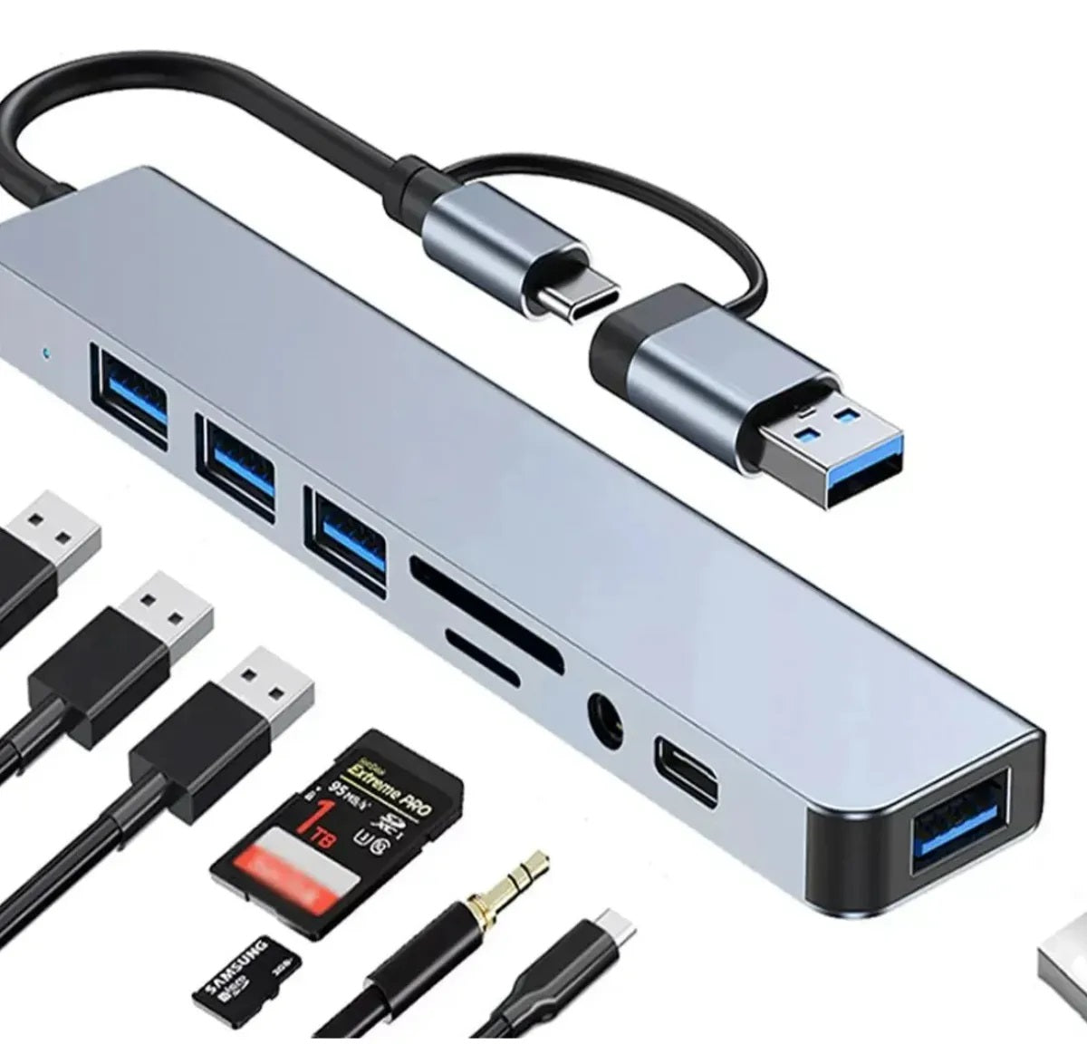 Adaptador Tipo C/usb 8 En 1