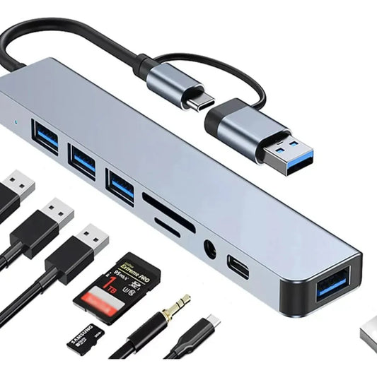 Adaptador Tipo C/usb 8 En 1
