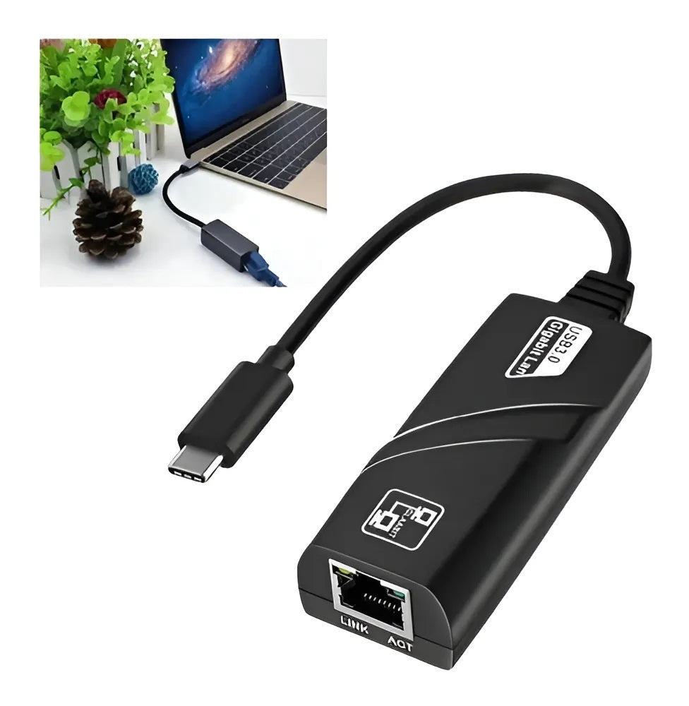 Convertidor Tipo C A Ethernet Rj45 Red Gigabit 10/100/1000