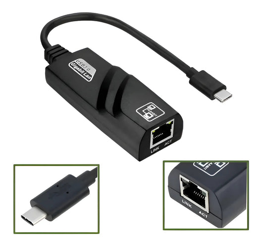 Convertidor Tipo C A Ethernet Rj45 Red Gigabit 10/100/1000