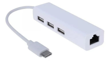 Hub Tipo C A Rj45 Lan + 3 Puertos Usb 2.0 Para Mac