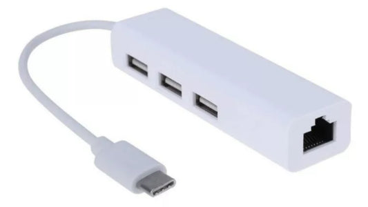 Hub Tipo C A Rj45 Lan + 3 Puertos Usb 2.0 Para Mac