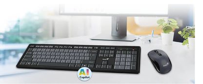 Kit Teclado y Mouse Genius Km-8200 Dual Color Tecla Ai Copilot