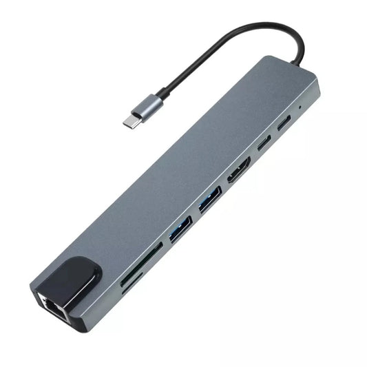 Hub Tipo C a Lan RJ45 8 En 1