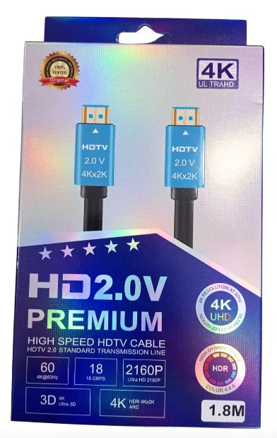 Cable Hdmi 4k Version 2.0 Premium 1.8 Metros Redondo
