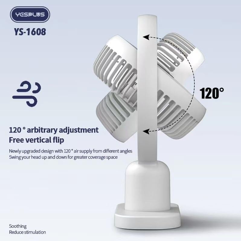 Ventilador Silencioso Con Luz Nocturna Para Escritorio Ys-1608