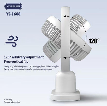 Ventilador Silencioso Con Luz Nocturna Para Escritorio Ys-1608